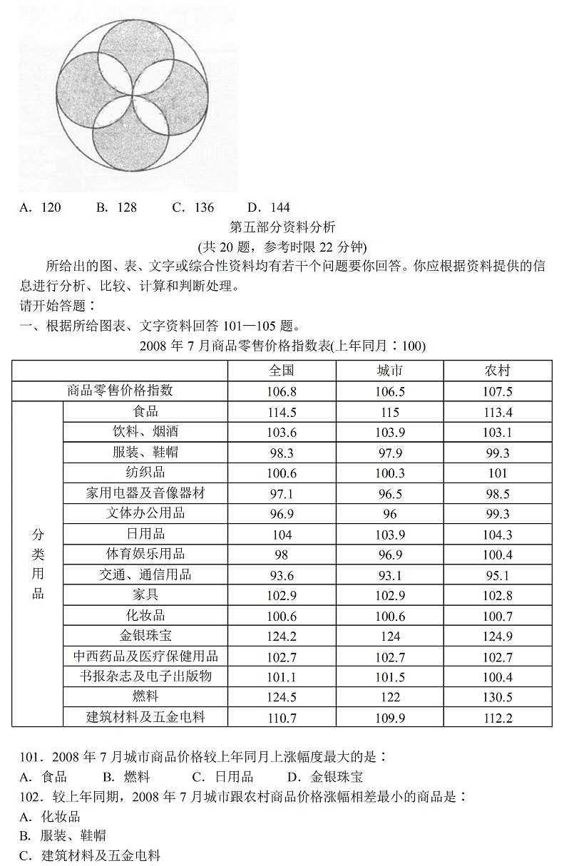 2009年天津公务员考试行测真题