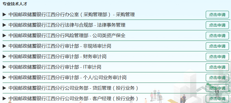 2017年中国邮政储蓄银行江西分行金融职位招聘公告